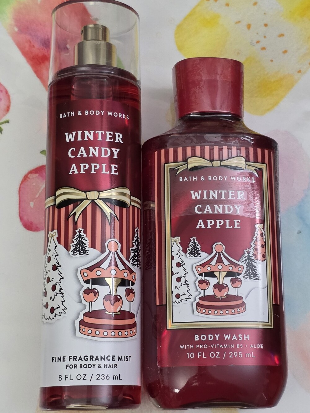 Bath & Body Works Winter Candy Apple Body Wash & Fragrance Mist Set NEW RARE